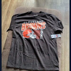 NFL Cleveland Browns Black and Orange Short Sleeve Tee